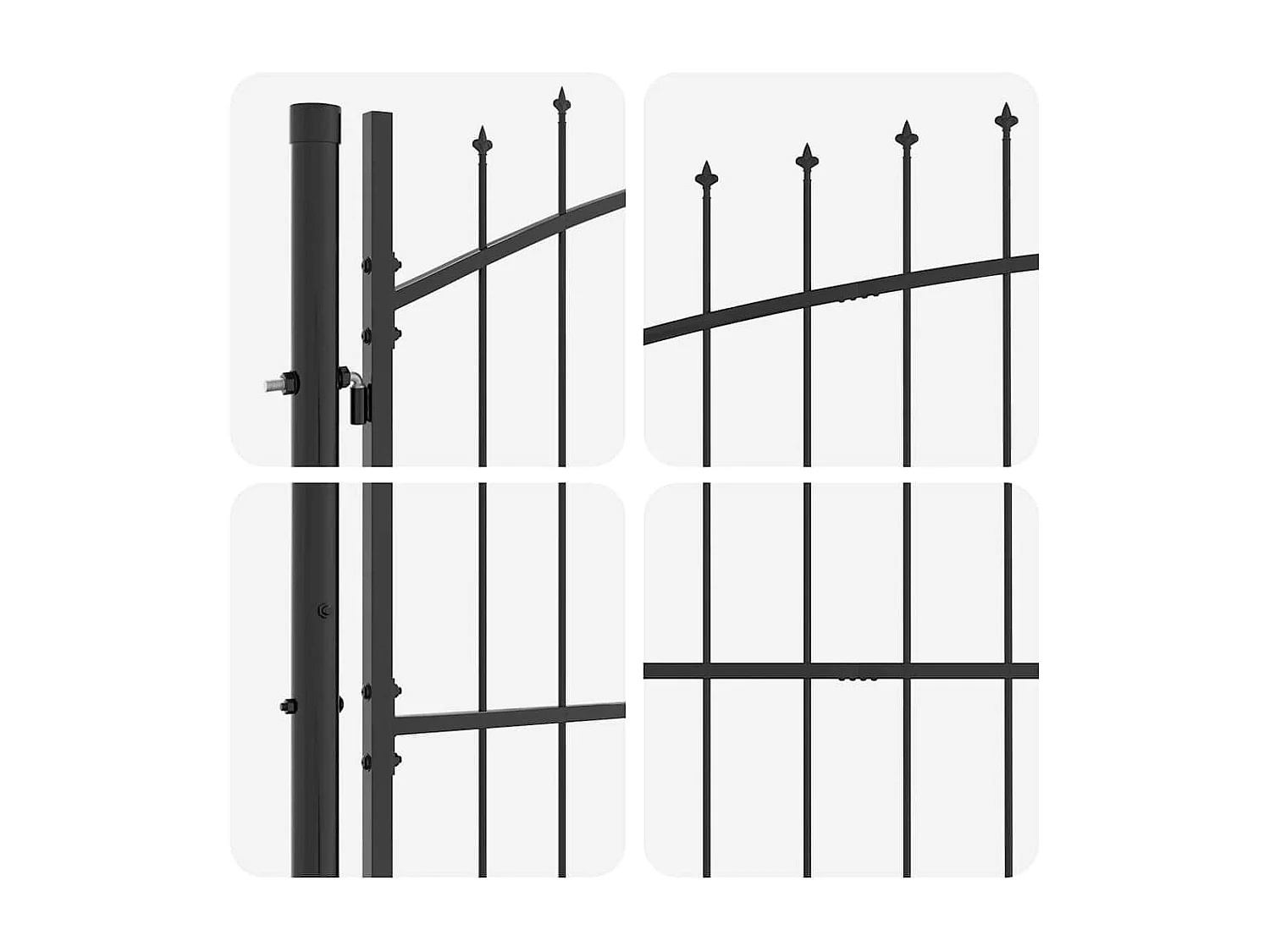 Porte de Jardin avec verrouillage Gris 150 x 300 cm Acier