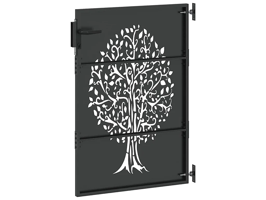 Porte de Jardin, Portail de Jardin 85x75 cm Design Arbre en Acier Corten