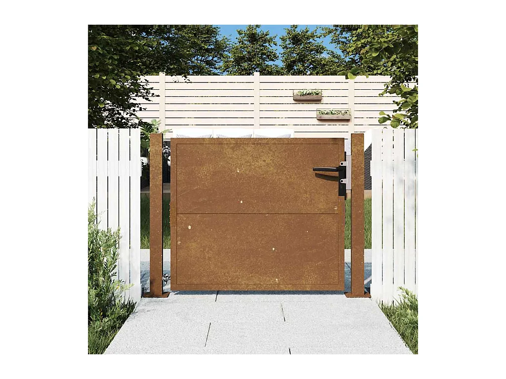 Tuinpoort 105x105 cm cortenstaal