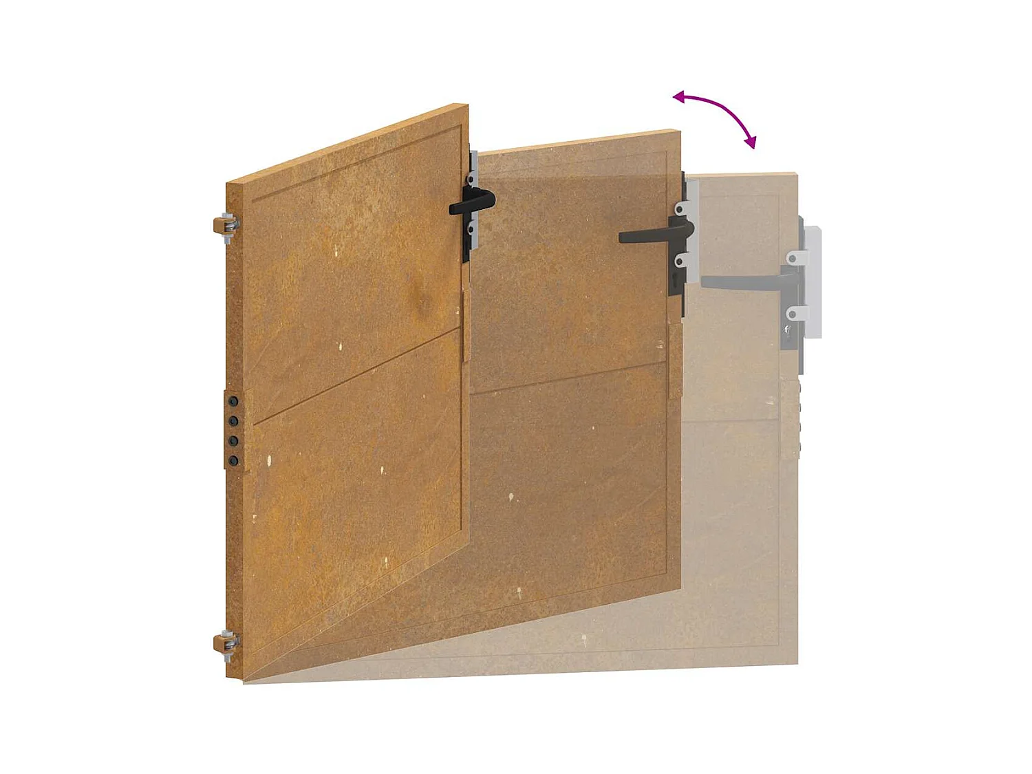 Tuinpoort 105x105 cm cortenstaal