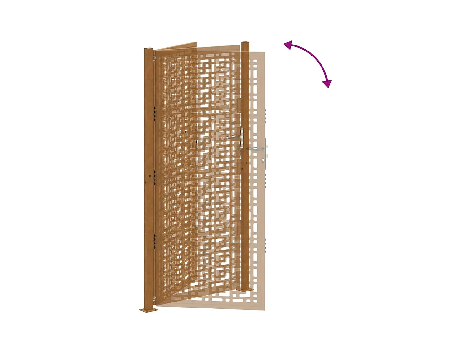 Weerbestendige stalen tuinpoort met kruisdesign