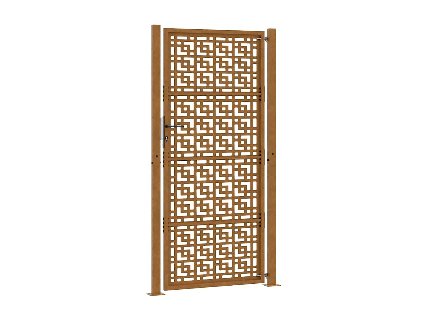 Cancello da giardino in acciaio resistente alle intemperie con design a croce