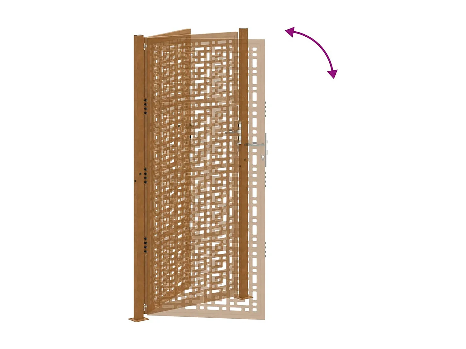 Cancello da giardino in acciaio resistente alle intemperie con design a croce