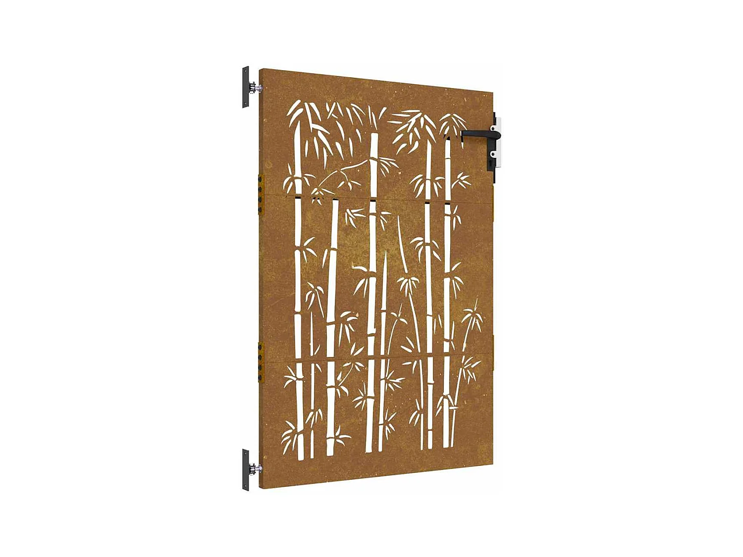 Puerta de jardín 85x125 cm acero corten diseño bambú
