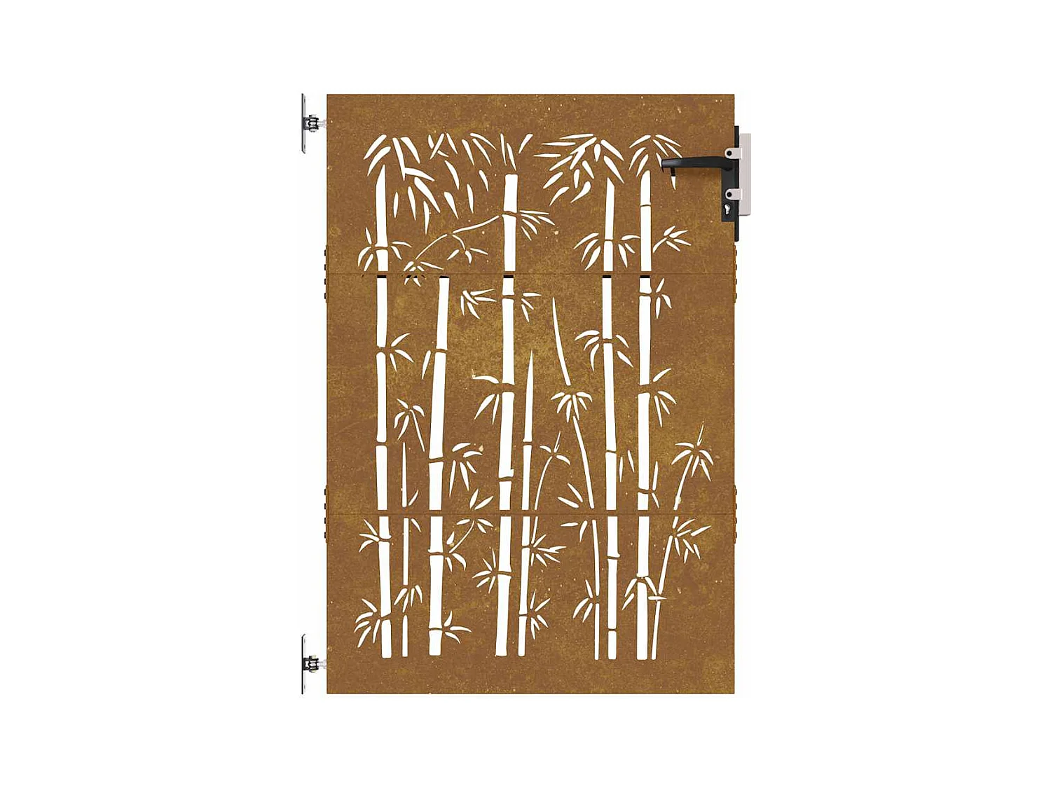 Puerta de jardín 85x125 cm acero corten diseño bambú