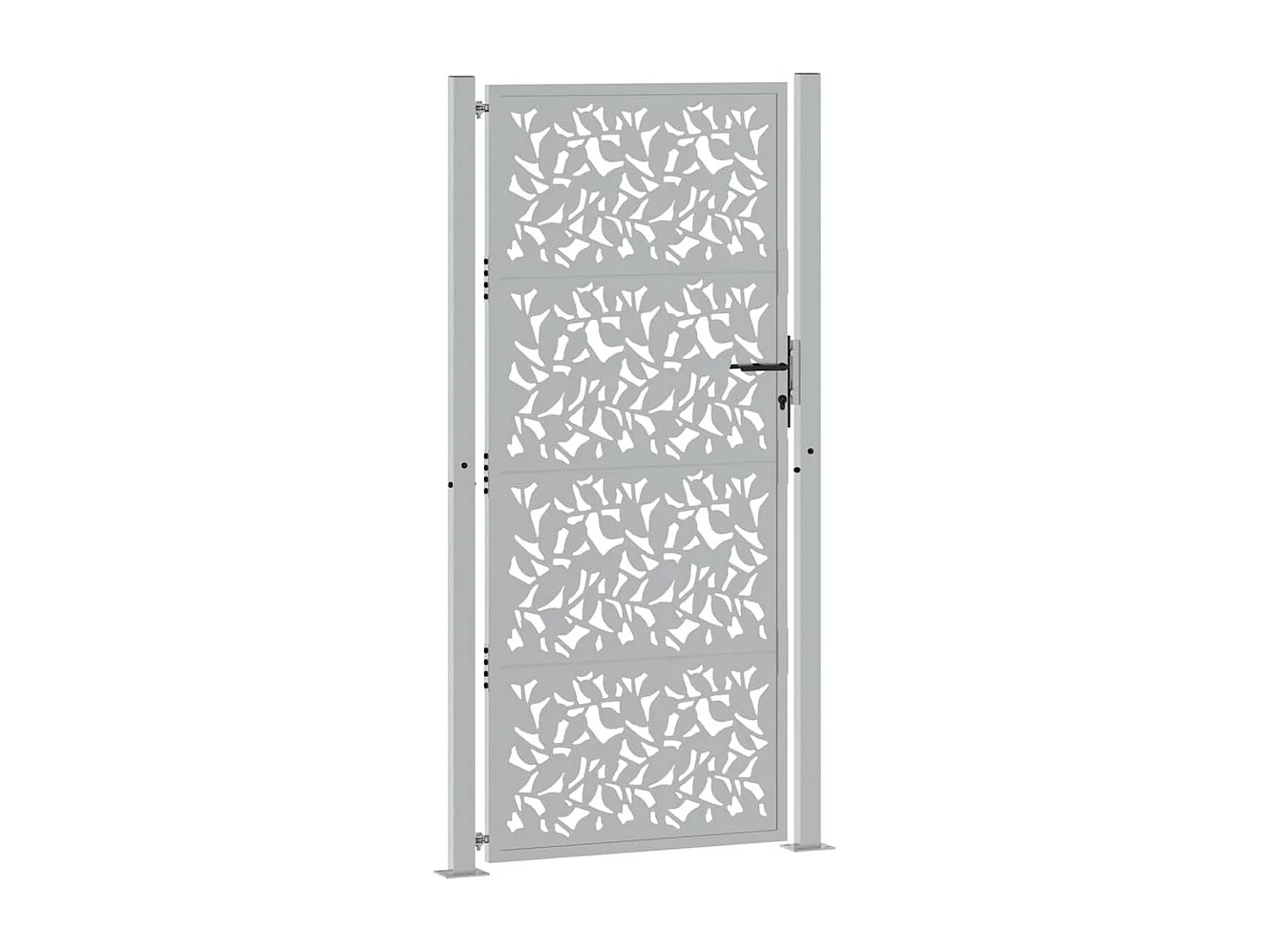 Cancello da giardino in acciaio resistente alle intemperie con design a foglia