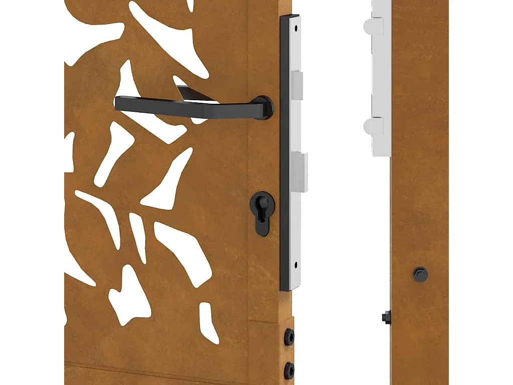 Cancello da giardino in acciaio resistente alle intemperie con design a foglia