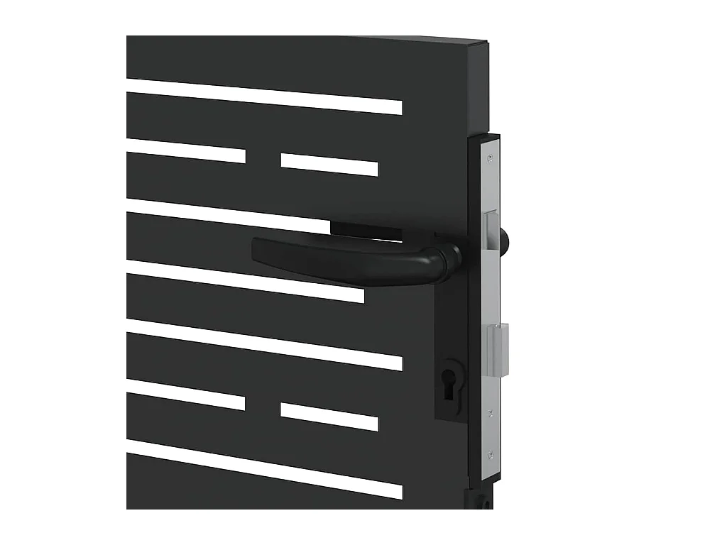 Cancello da giardino nero 105 x 100 cm in acciaio verniciato a polvere