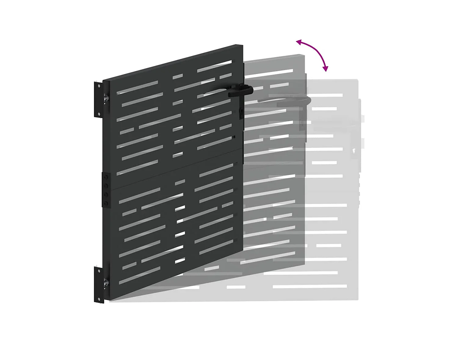 Zwarte tuinpoort 105 x 100 cm gepoedercoat staal