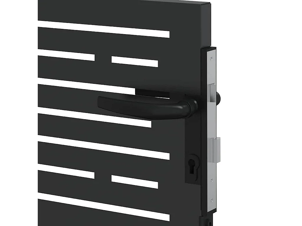 Porte de Jardin Noir 105 x 100 cm Acier peint par poudre