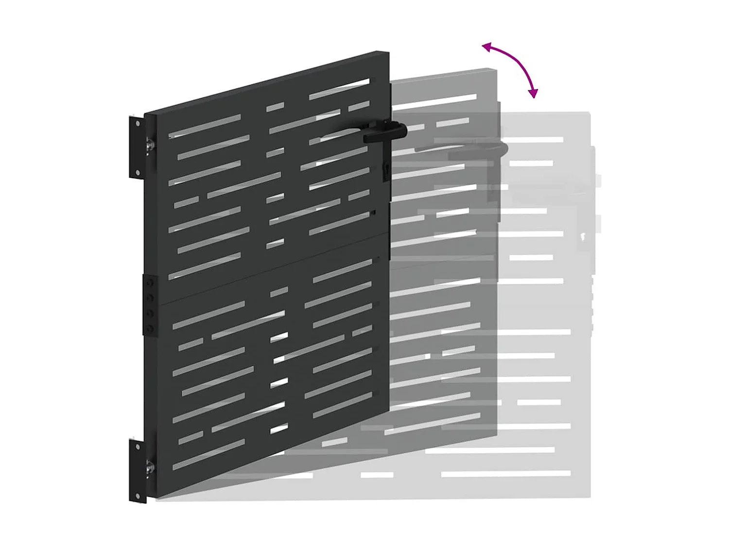 Porte de Jardin Noir 105 x 100 cm Acier peint par poudre