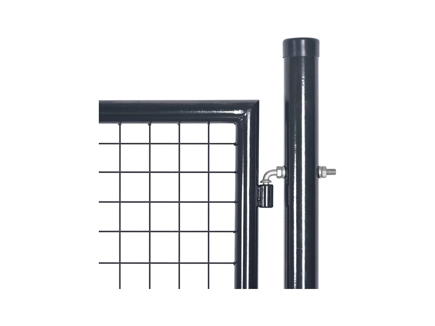 Puerta de jardín de malla de acero galvanizado 100 x 100 cm gris