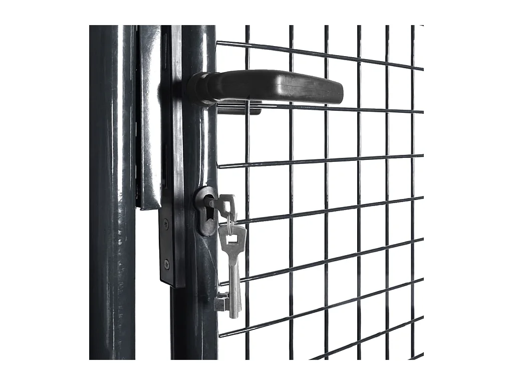 Puerta de jardín de malla de acero galvanizado 100 x 100 cm gris