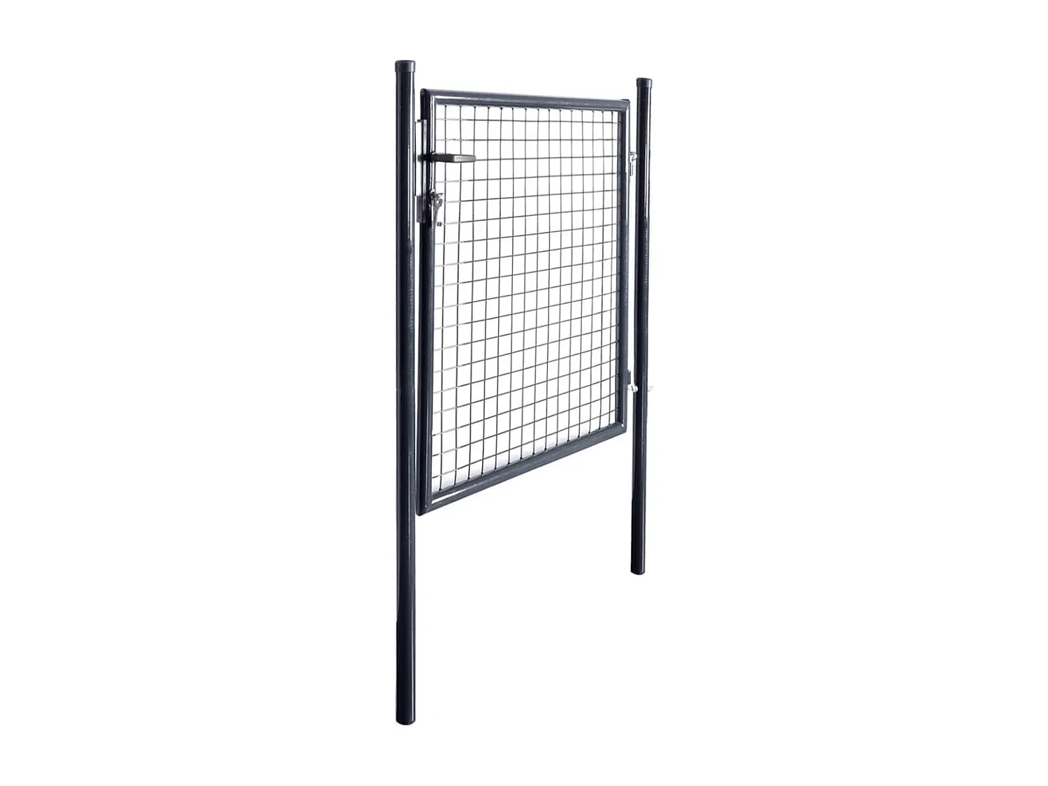 Portail de jardin grillagé en acier galvanisé 100 x 100 cm Gris
