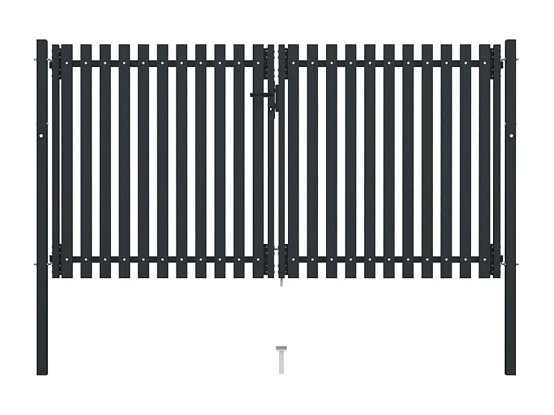 Portail de clôture à double porte Acier 306x200 cm Anthracite