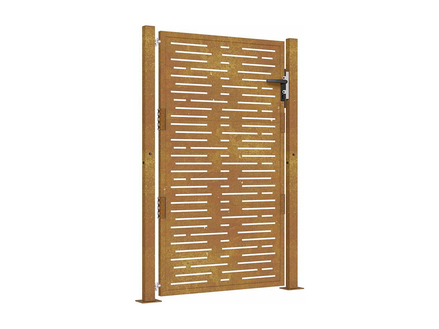 Cancello da giardino 105x155 cm in acciaio corten design quadrato