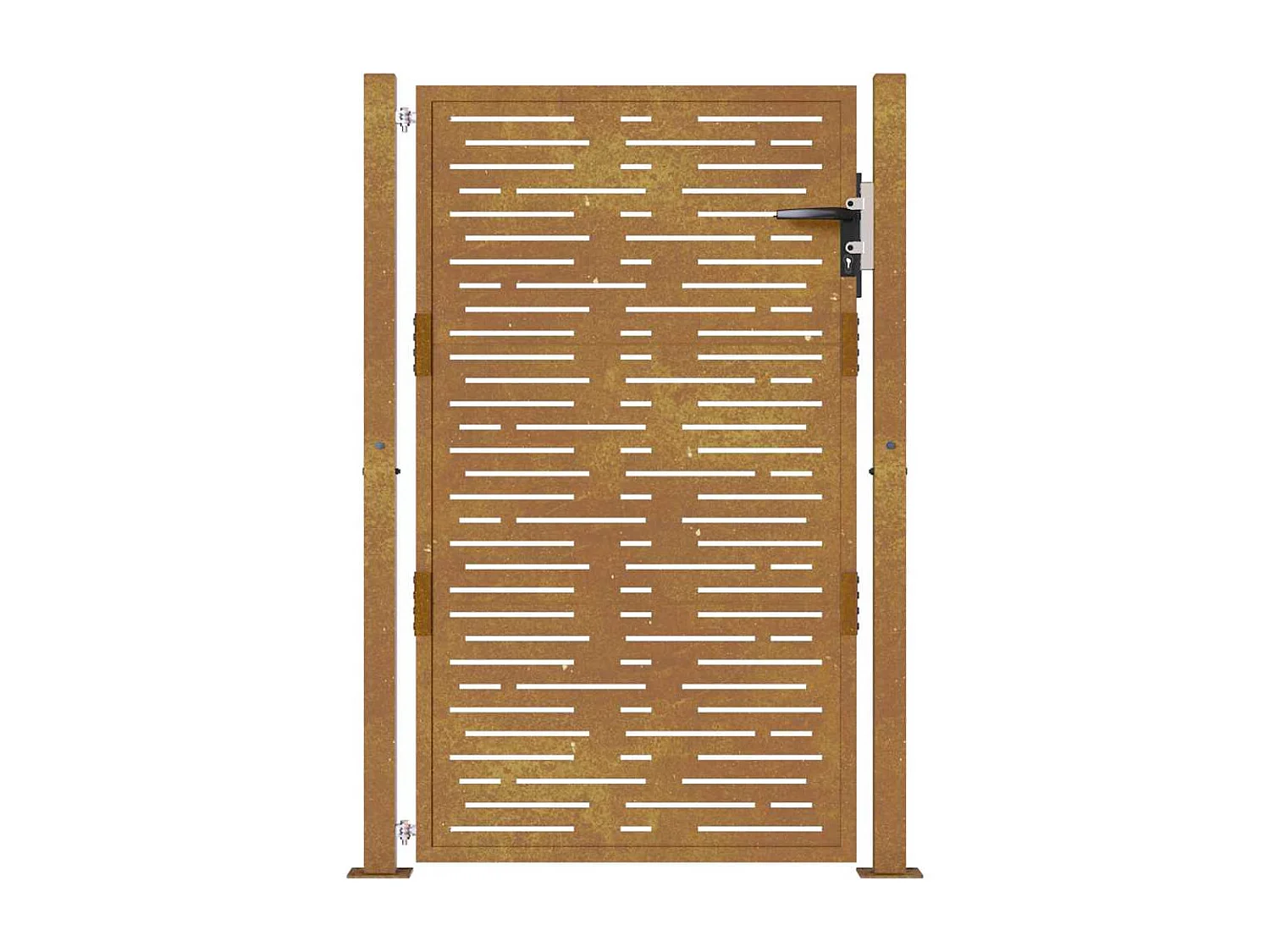 Cancello da giardino 105x155 cm in acciaio corten design quadrato