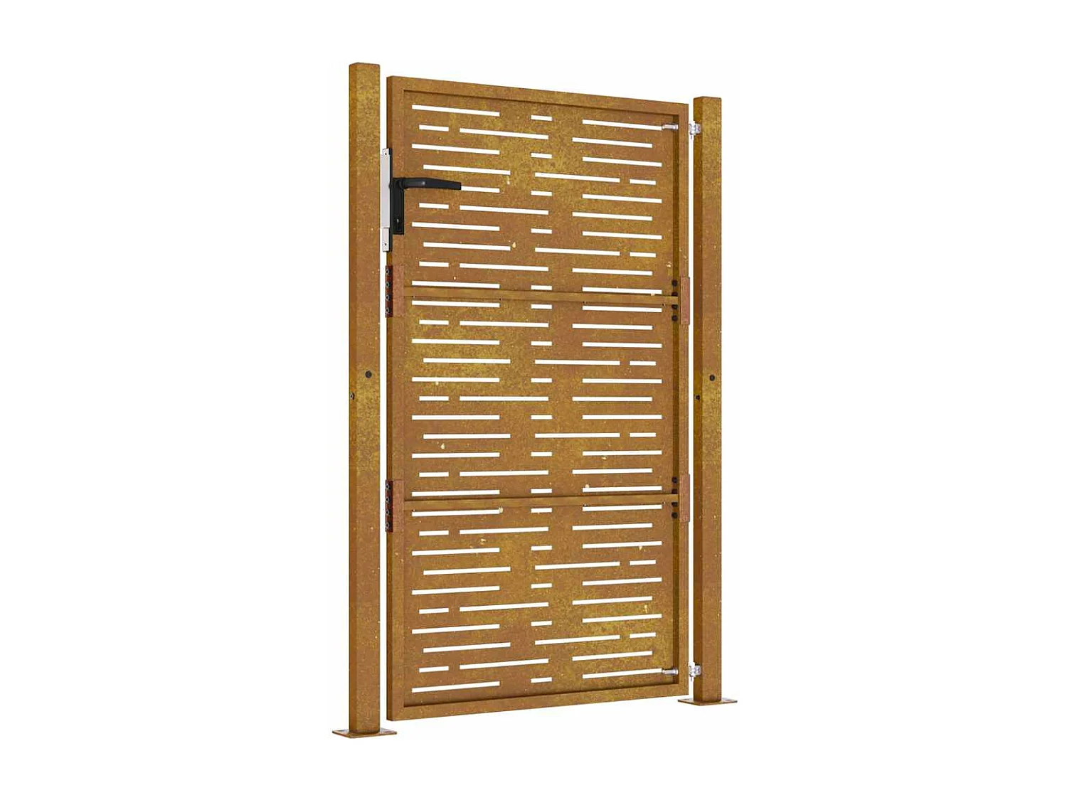 Cancello da giardino 105x155 cm in acciaio corten design quadrato