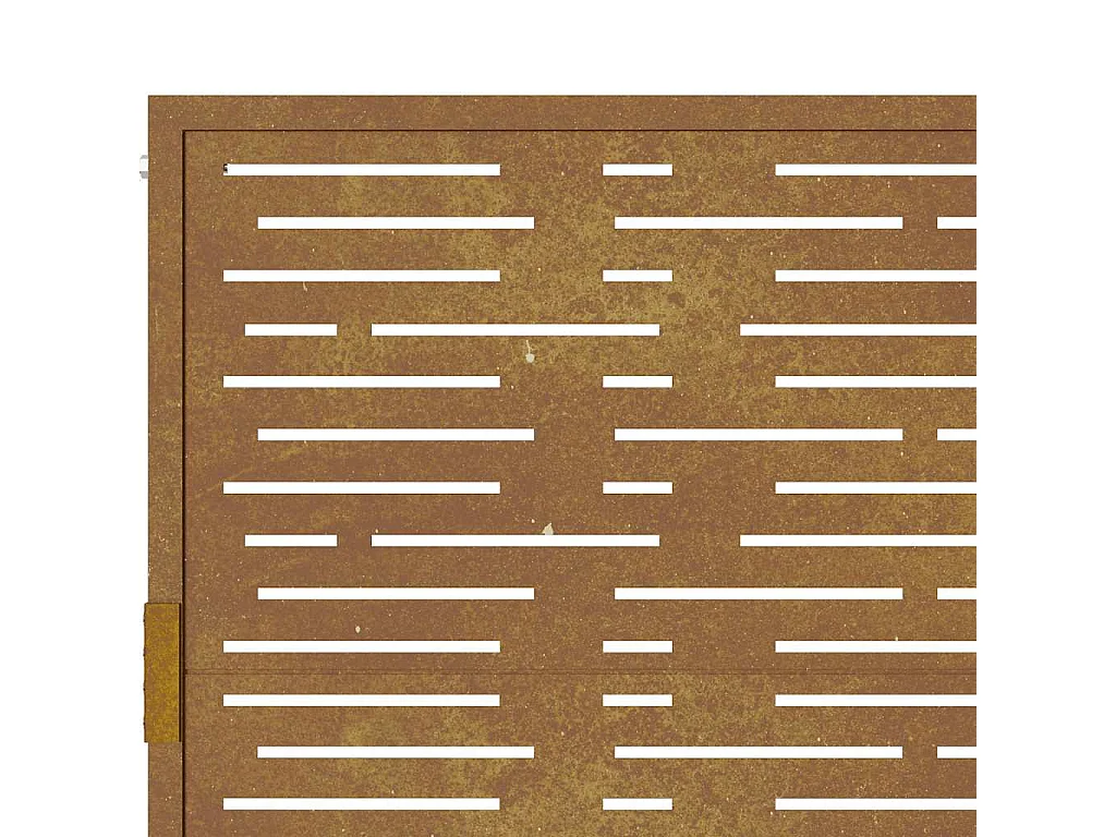 Cancello da giardino 105x155 cm in acciaio corten design quadrato