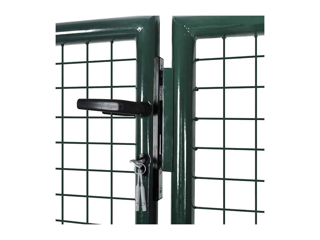 Stalen hekwerkpoort 306 x 125 cm Groen