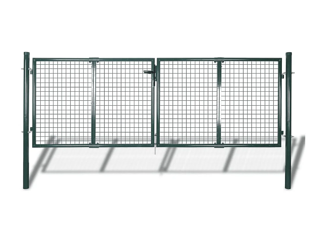 Cancello in acciaio 306 x 125 cm verde