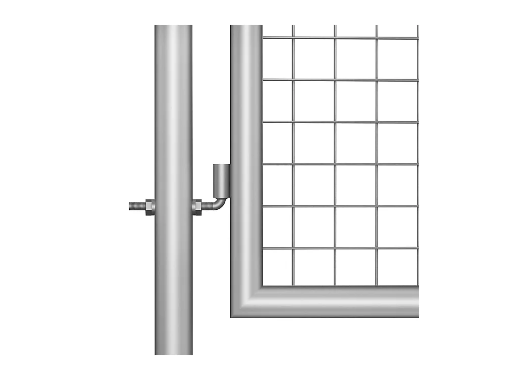 Portail de jardin en acier galvanisé 306 x 200 cm Argent