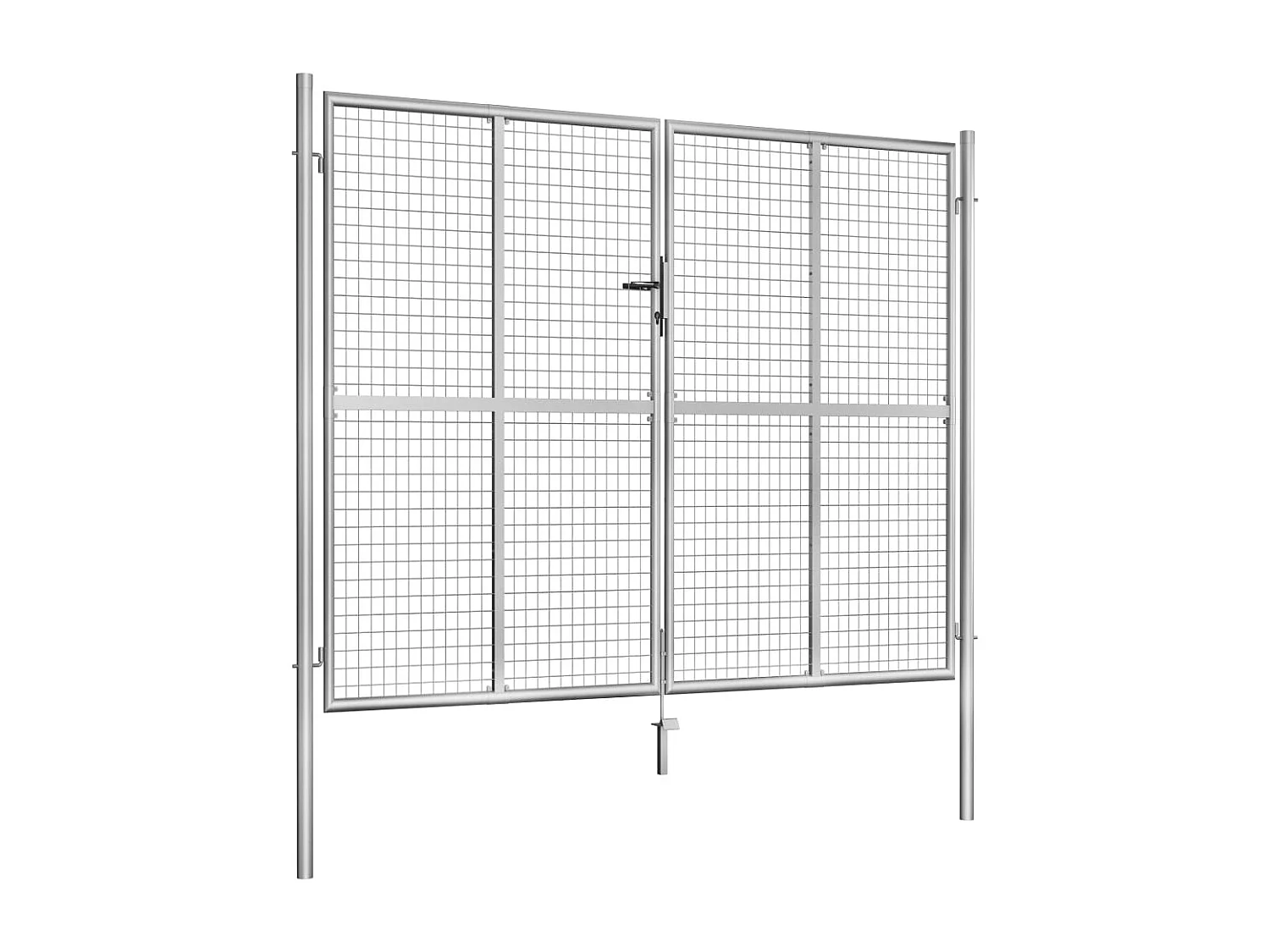 Puerta de jardín de acero galvanizado 306 x 200 cm color plata