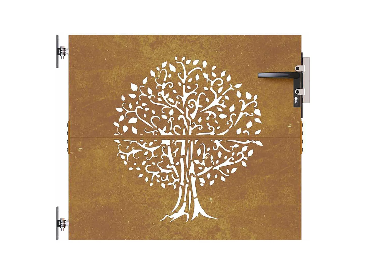 Tuinpoort 85x75 cm cortenstaal boomdesign