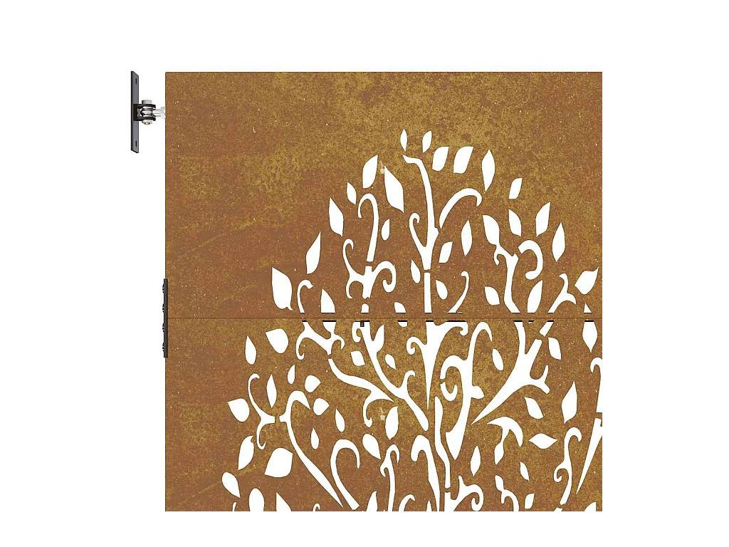 Tuinpoort 85x75 cm cortenstaal boomdesign