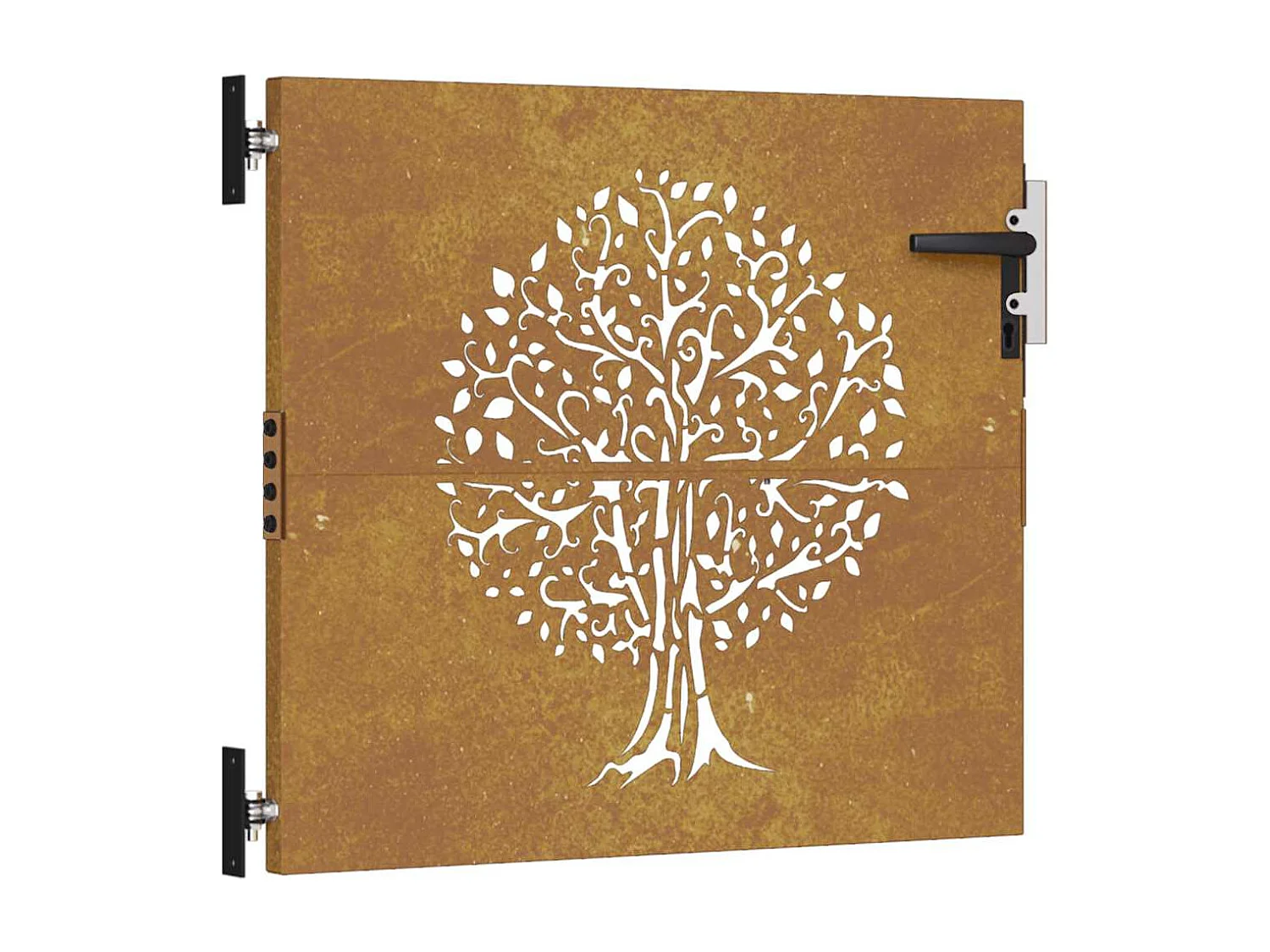 Cancello da giardino 85x75 cm in acciaio corten con disegno ad albero