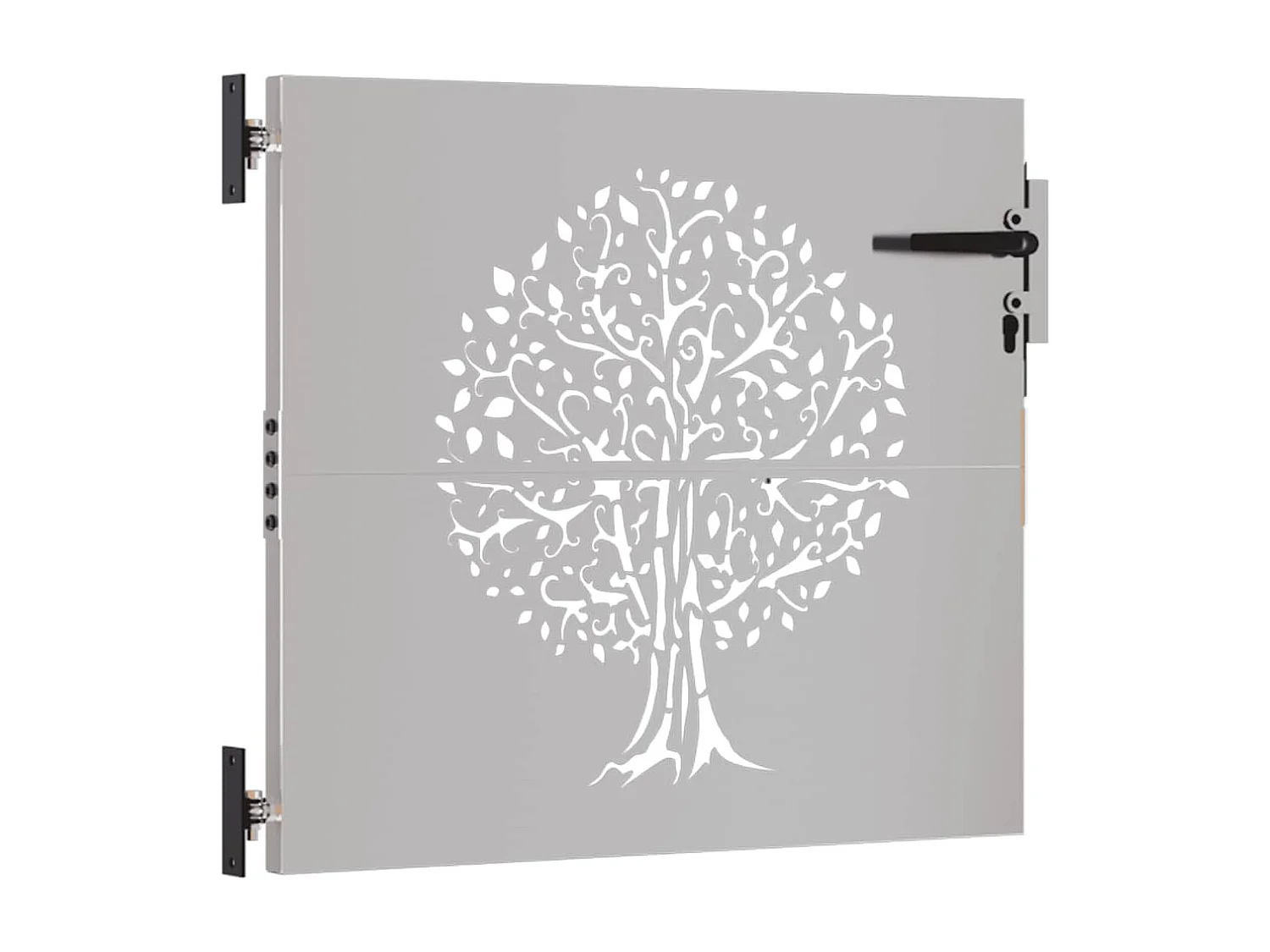 Cancello da giardino 85x75 cm in acciaio corten con disegno ad albero