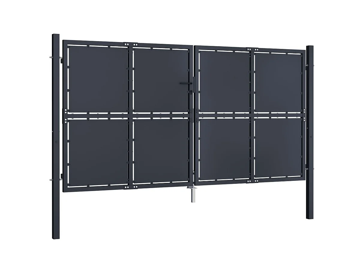 Puerta de jardín de acero 300 x 200 cm Antracita