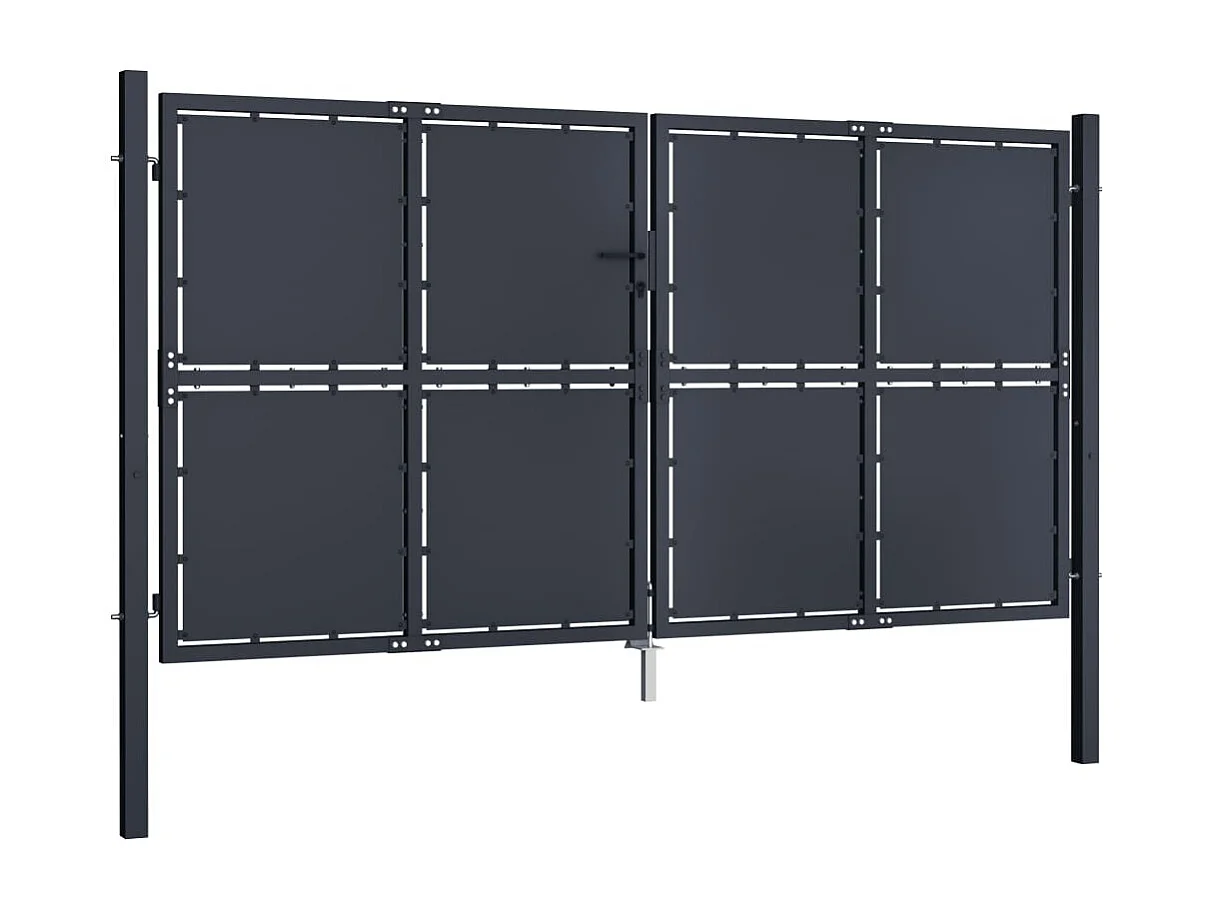 Portail de jardin Acier 300 x 200 cm Anthracite