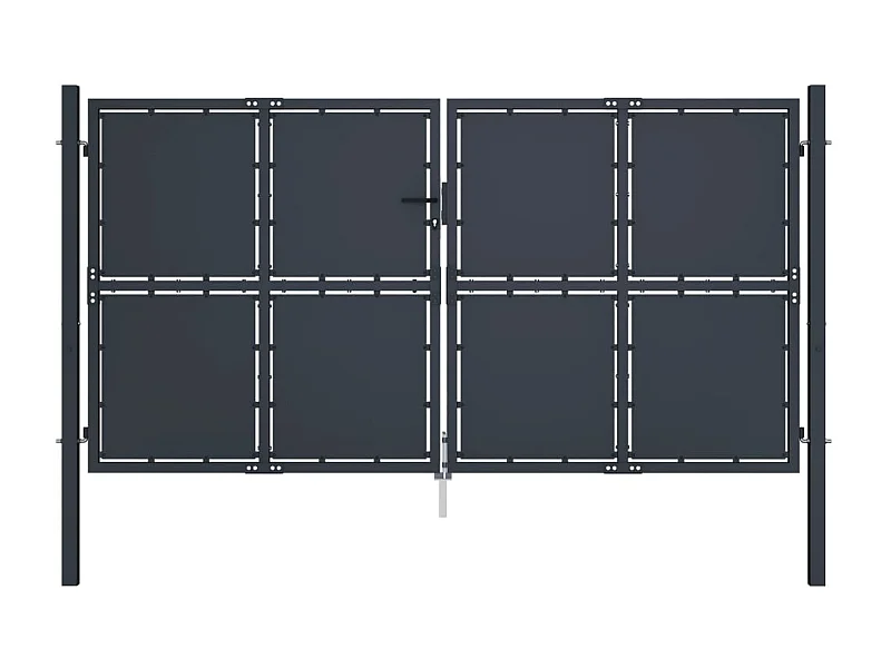 Portail de jardin Acier 300 x 200 cm Anthracite