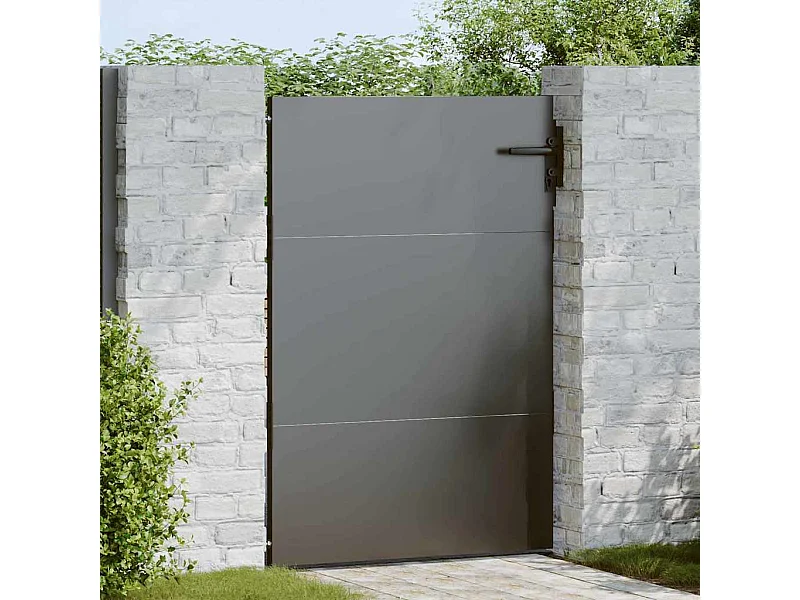 Porte de Jardin Noir 105 x 125 cm Acier peint par poudre
