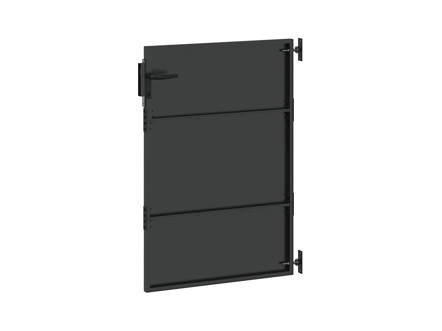 Porte de Jardin Noir 105 x 125 cm Acier peint par poudre