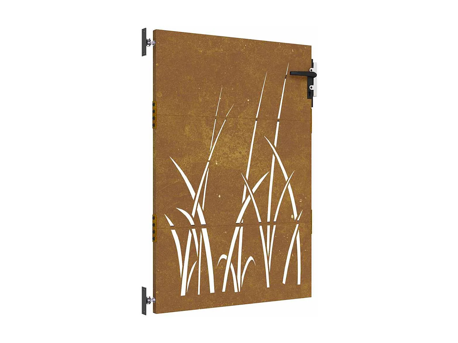Cancello da giardino 85x125 cm in acciaio corten design erba