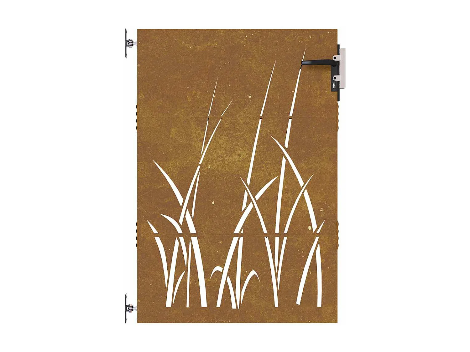 Cancello da giardino 85x125 cm in acciaio corten design erba