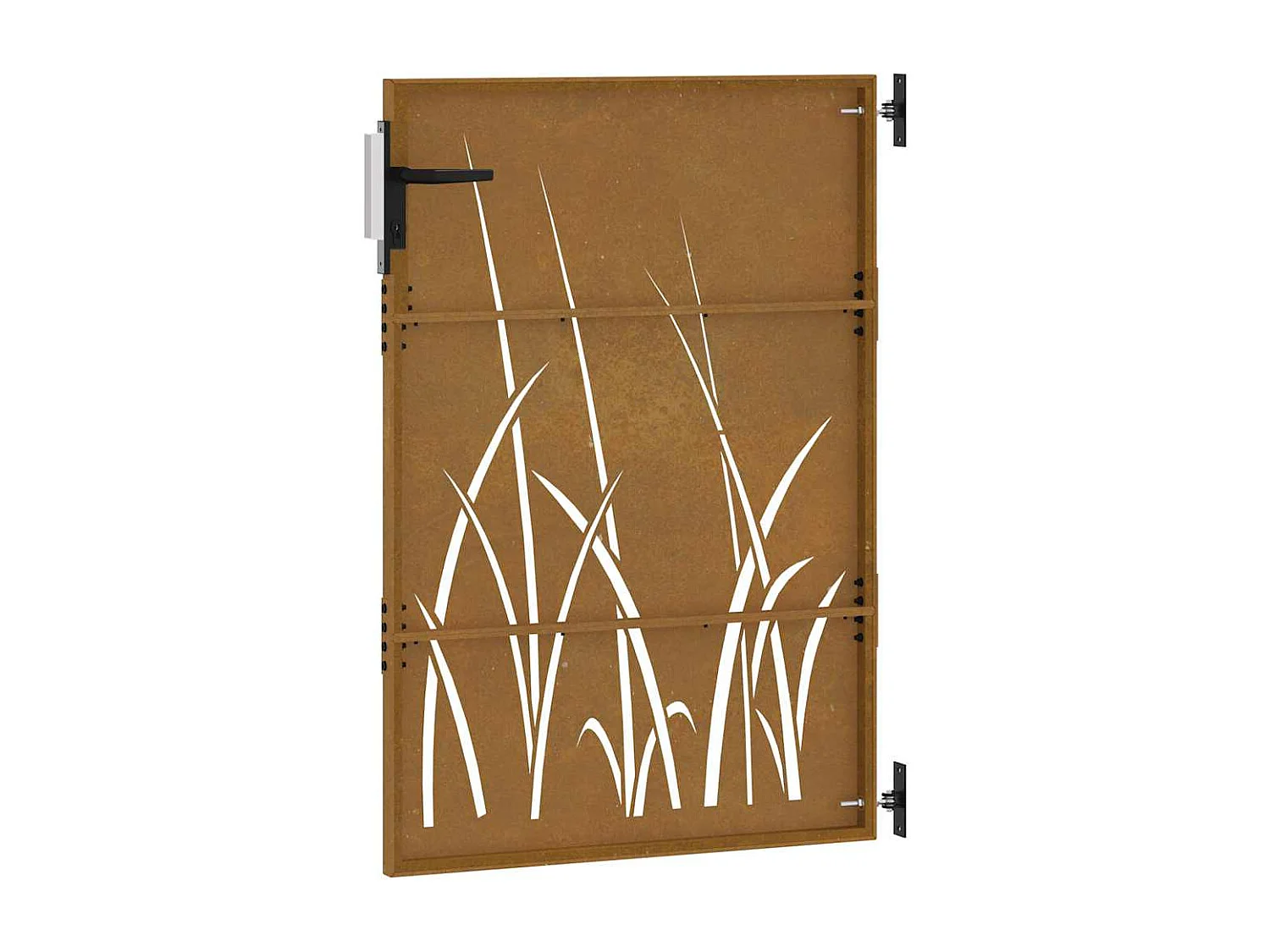 Cancello da giardino 85x125 cm in acciaio corten design erba