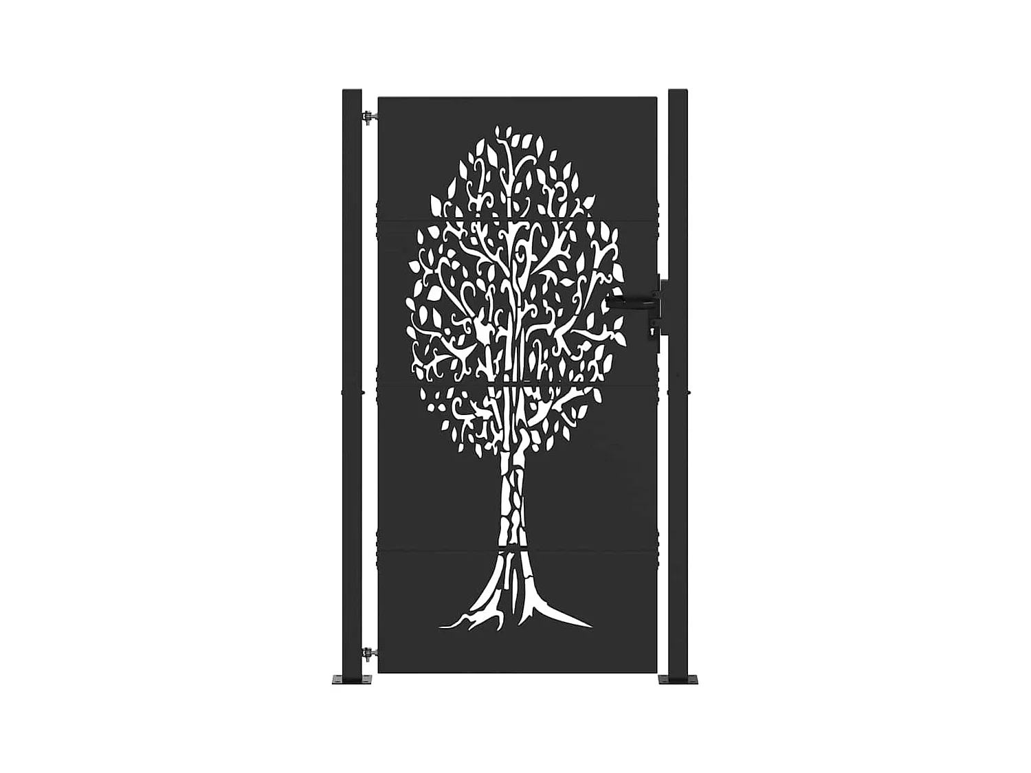 Porte de Jardin Noir 105 x 200 cm Acier peint par poudre