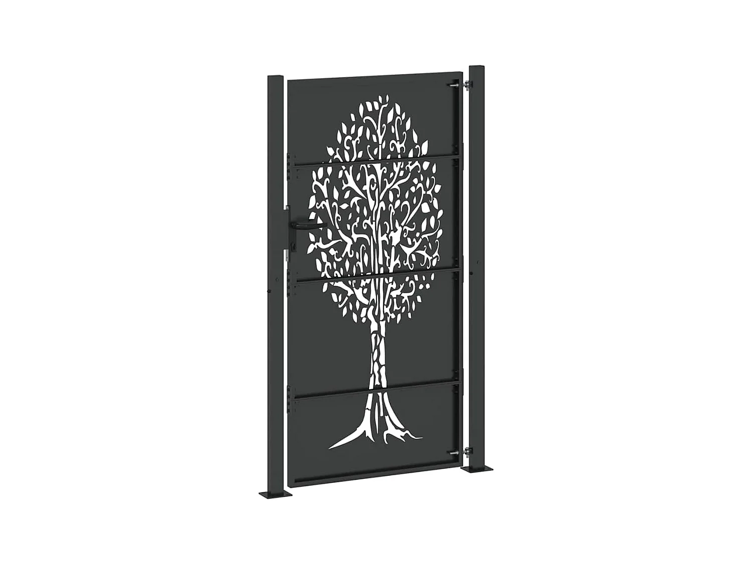 Porte de Jardin Noir 105 x 200 cm Acier peint par poudre