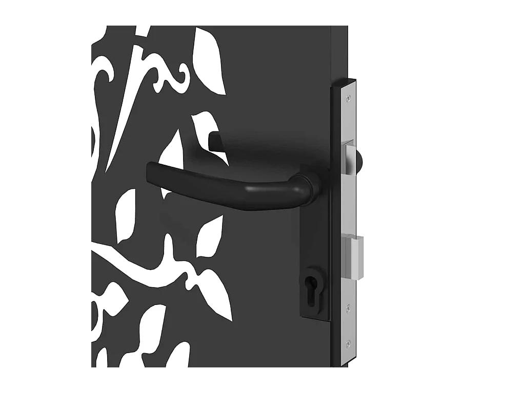 Porte de Jardin Noir 105 x 200 cm Acier peint par poudre