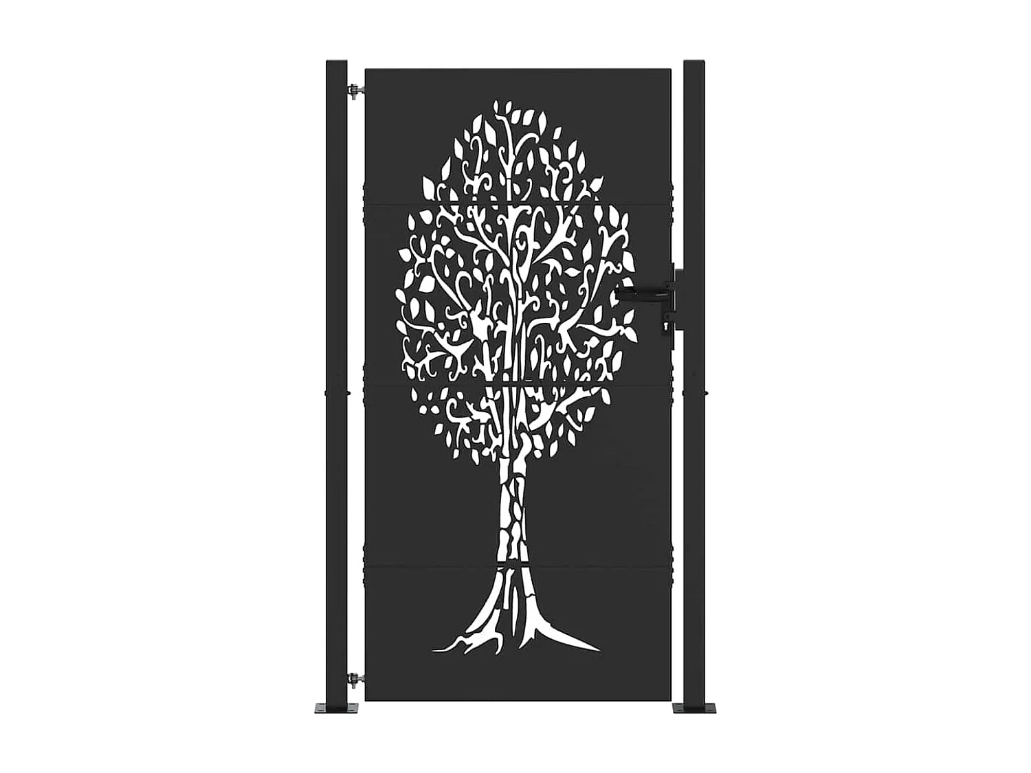 Porte de Jardin Noir 105 x 200 cm Acier peint par poudre