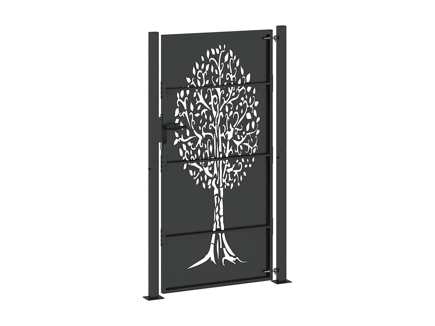 Porte de Jardin Noir 105 x 200 cm Acier peint par poudre