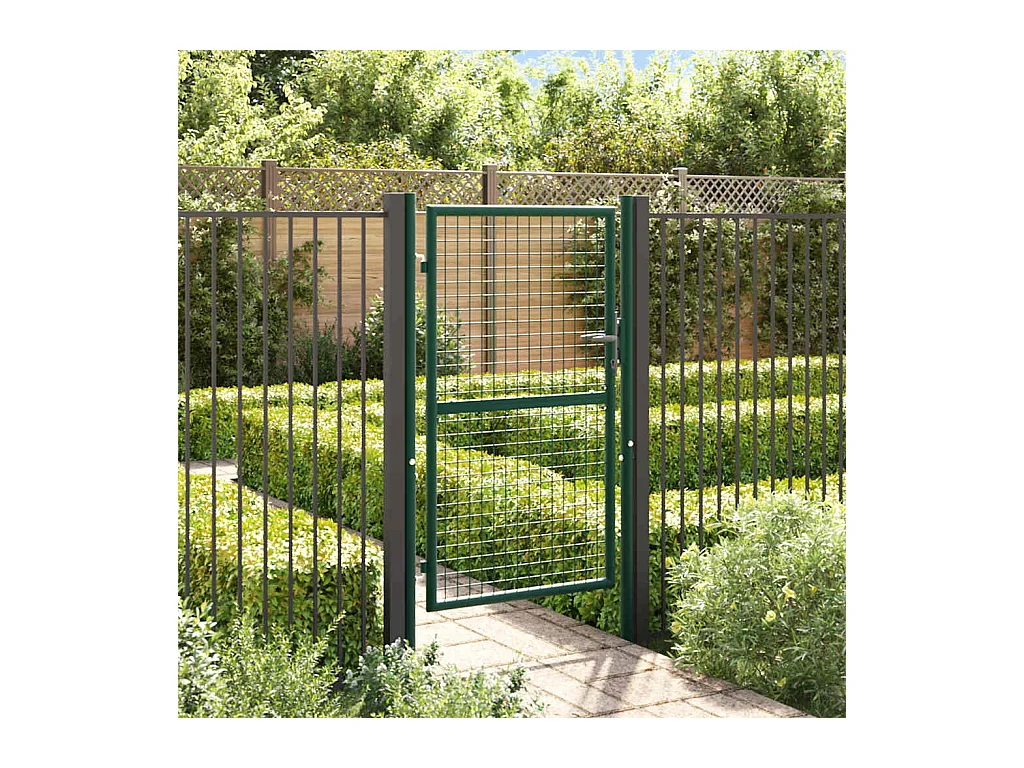 Stalen hekpoort 100x150 cm groen