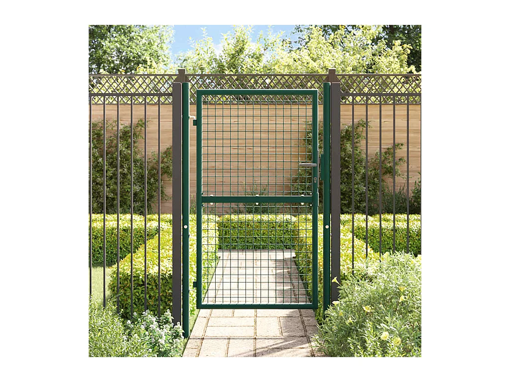 Stalen hekpoort 100x150 cm groen