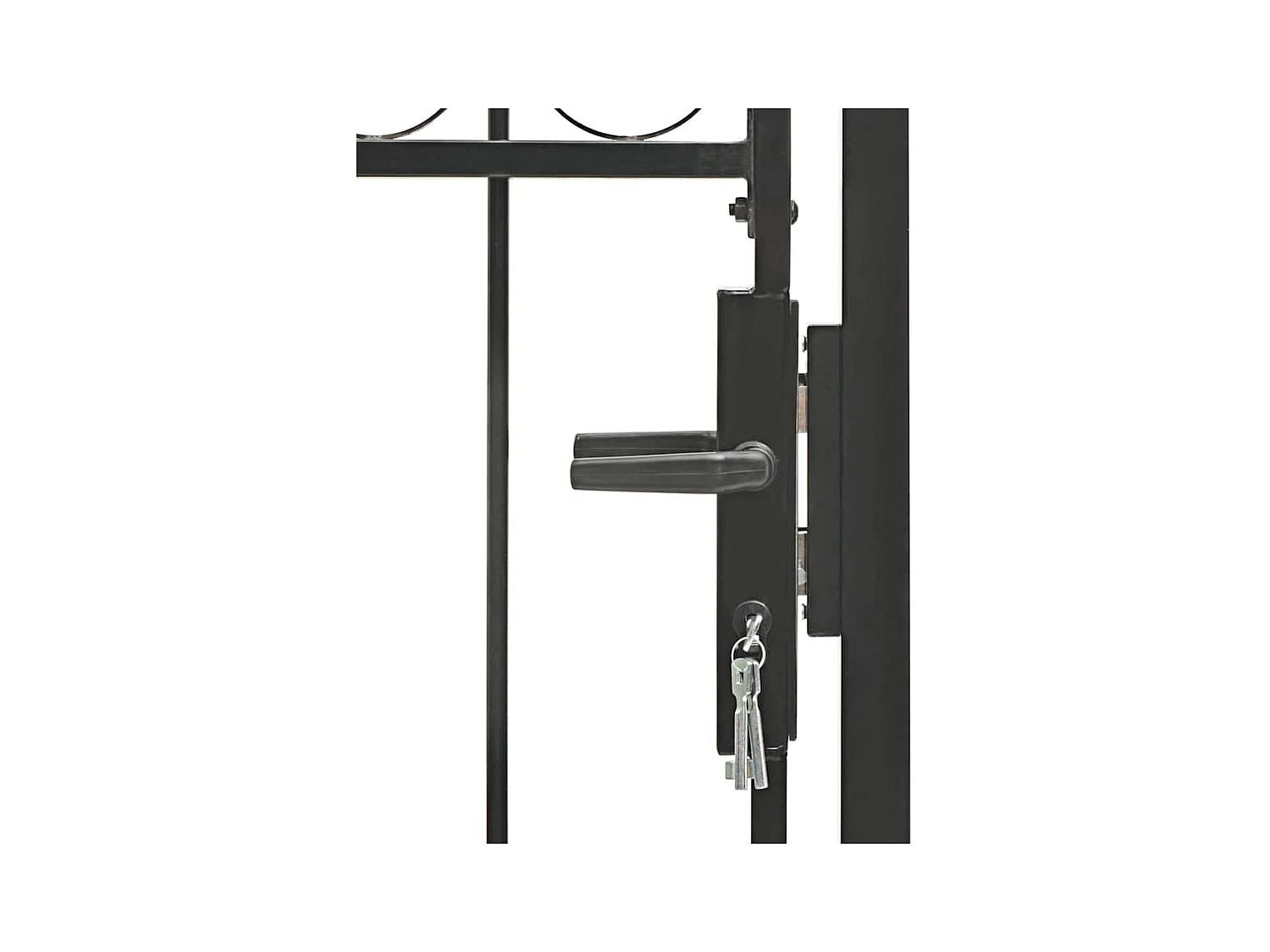 Tuinpoort met gebogen bovenkant Staal 100x250 cm Zwart