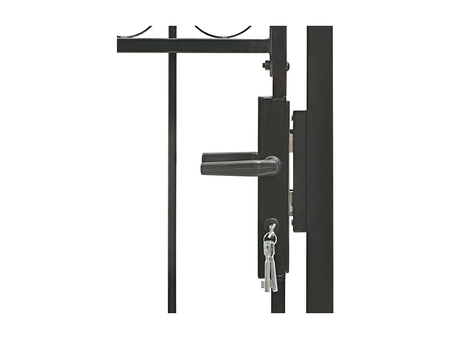 Cancello da giardino con parte superiore arcuata Acciaio 100x250 cm Nero