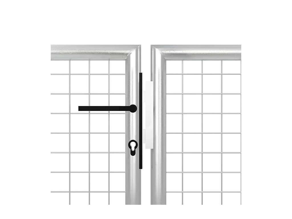 Puerta de jardín de acero 400 x 100 cm color plata