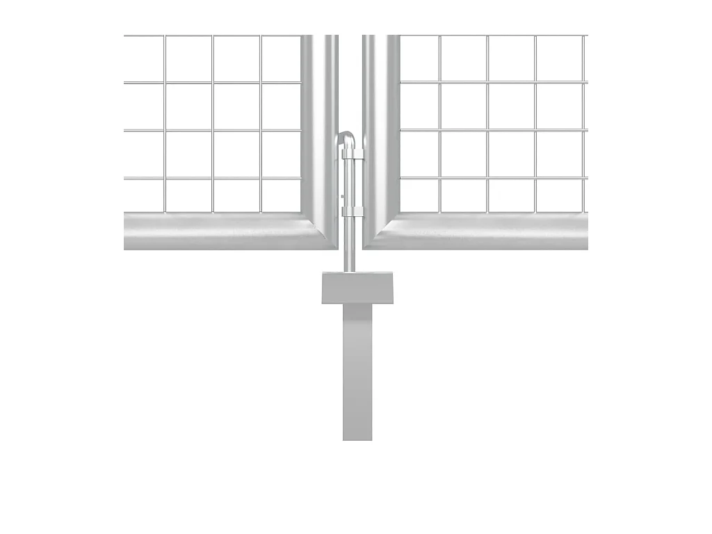 Puerta de jardín de acero 400 x 100 cm color plata